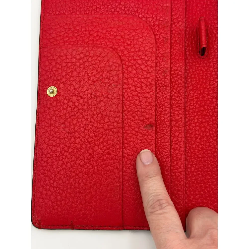 Marc by Marc Jacobs Colorblock Travel Wallet Red Burgundy Leather